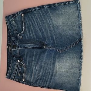 Distressed denim skirt. A&F